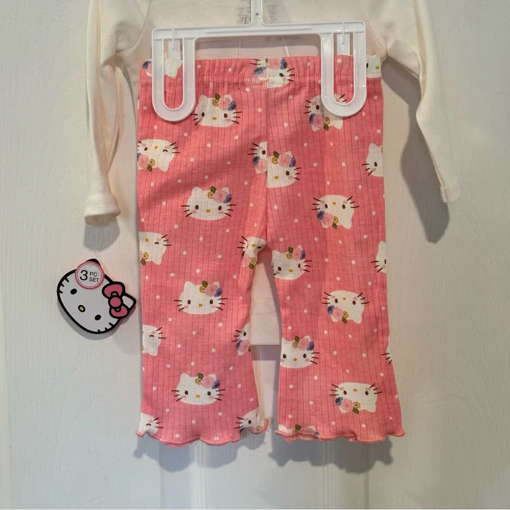 Hello Kitty Sanrio 3 Piece‎ Set Size 6 Months NEW Headband White Pink